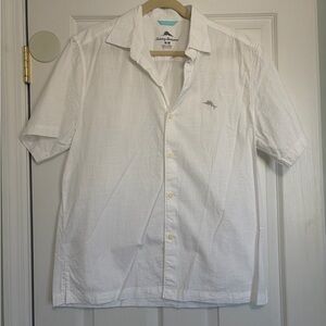 Tommy Bahama White Short Sleeve Button Down Shirt